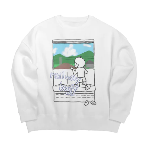 乗り鉄くん Big Crew Neck Sweatshirt