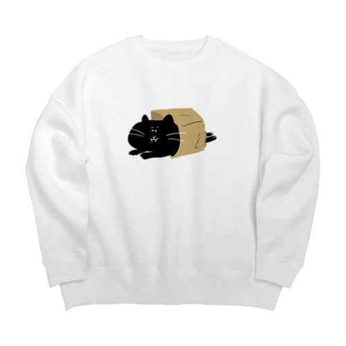 紙袋から猫 Big Crew Neck Sweatshirt