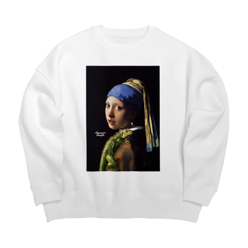 フェルメールとグリーンイグアナ Big Crew Neck Sweatshirt