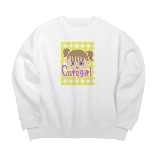 キュートガールチェックver Big Crew Neck Sweatshirt