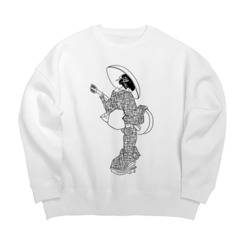 ギターを持った夜鷹　守貞謾稿　浮世絵　錦絵　かわいい　おしゃれ　かっこいい　すっきり Big Crew Neck Sweatshirt