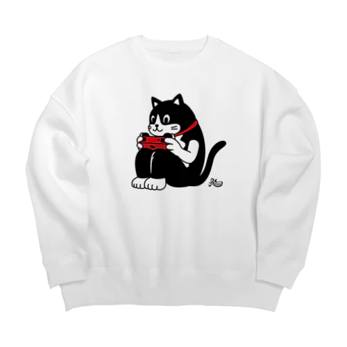 猫背ゲーマー Big Crew Neck Sweatshirt