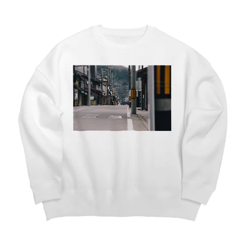 central shopping district　#Tシャツのよはくを埋める Big Crew Neck Sweatshirt