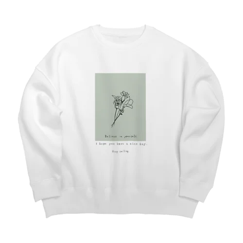 bouquet green Big Crew Neck Sweatshirt