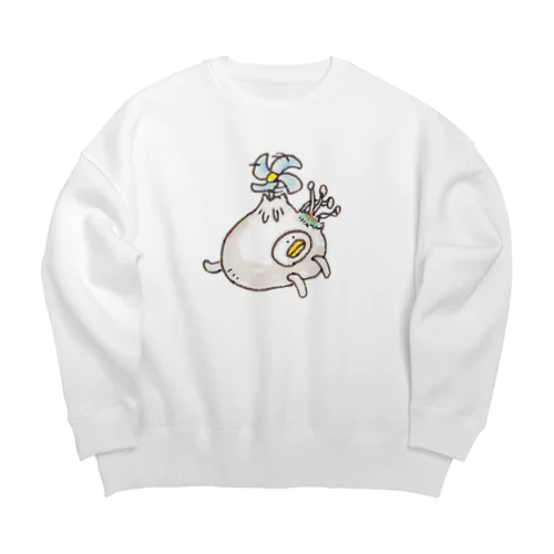 カビちゃった肉まんヘリ Big Crew Neck Sweatshirt