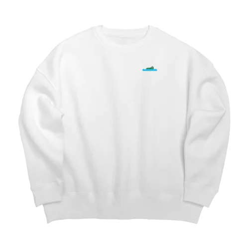 水面から陸の様子を伺う鰐 Big Crew Neck Sweatshirt