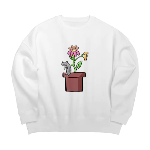 観猫植物 Big Crew Neck Sweatshirt