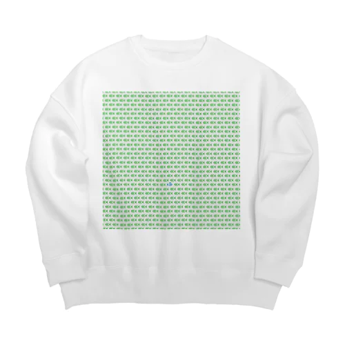 魚玉模様 グリーン Big Crew Neck Sweatshirt