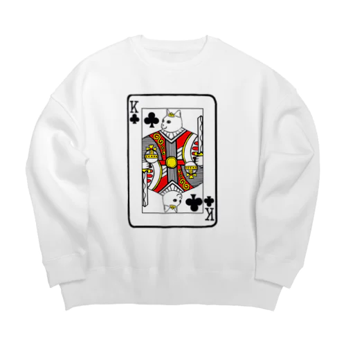 猫とトランプ　キング　背景透過 Big Crew Neck Sweatshirt