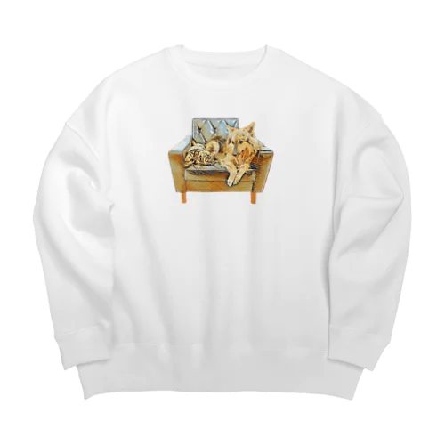 むくむに　- くつろぎver. - Big Crew Neck Sweatshirt