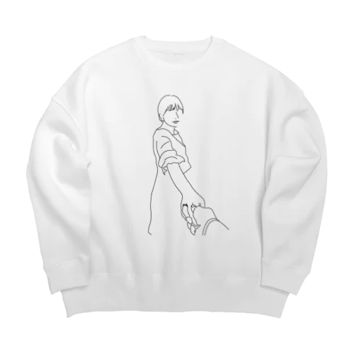 カップル　彼氏目線　背中無し Big Crew Neck Sweatshirt