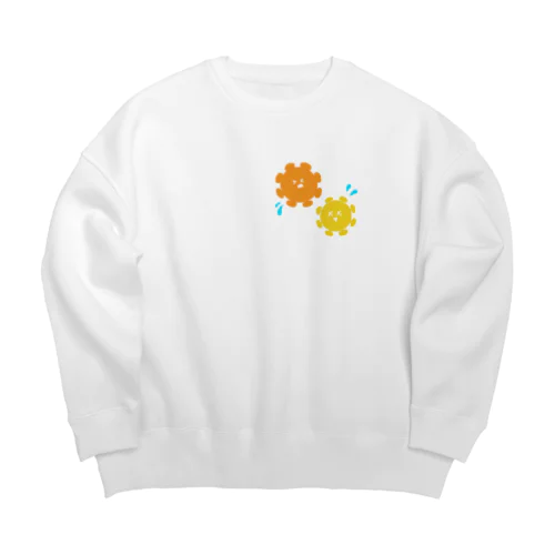 アセアセウイルスくん Big Crew Neck Sweatshirt