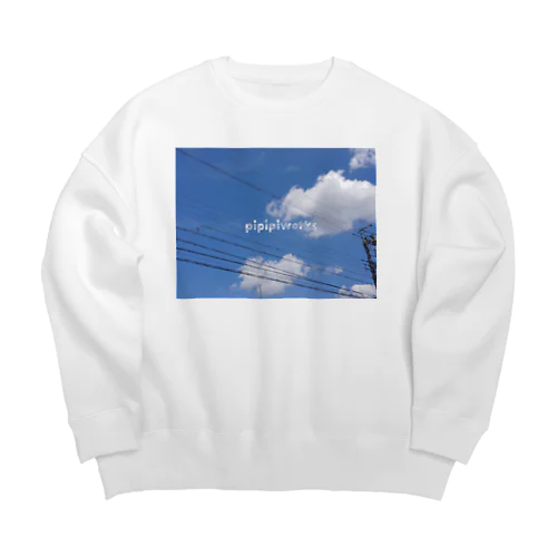 青空と電線のスウェット Big Crew Neck Sweatshirt