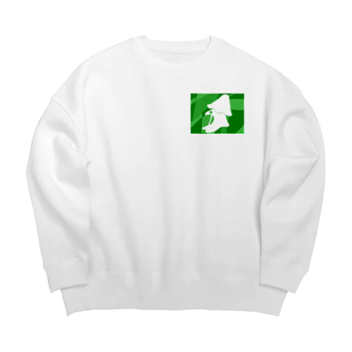 わたがしデザイン（緑・白） Big Crew Neck Sweatshirt