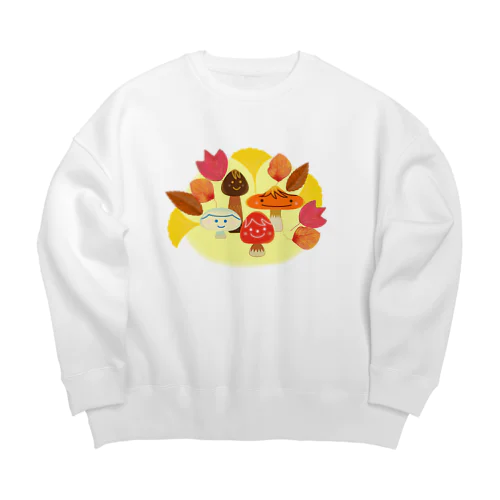 木の葉の森のキノコたち Big Crew Neck Sweatshirt