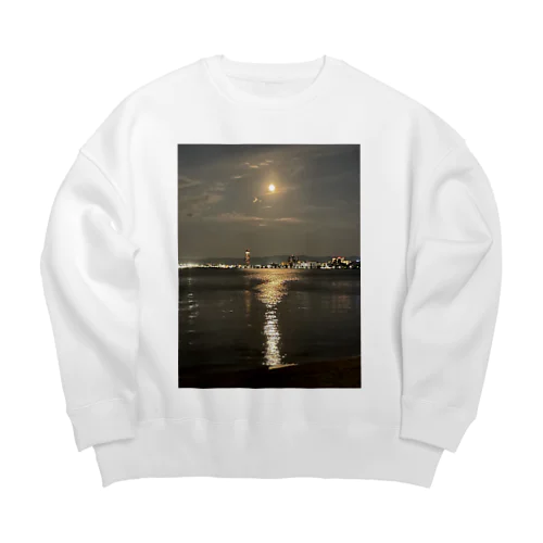 琵琶湖の満月 Big Crew Neck Sweatshirt