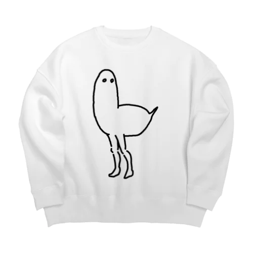 人間の足がはえた鳥 Big Crew Neck Sweatshirt