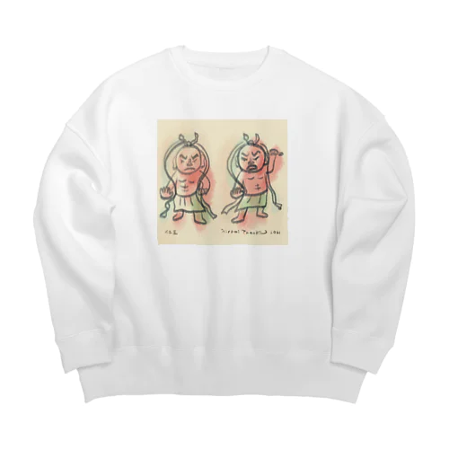 ゆる仏画「仁王」 Big Crew Neck Sweatshirt