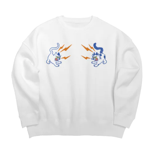 猫の喧嘩 Big Crew Neck Sweatshirt