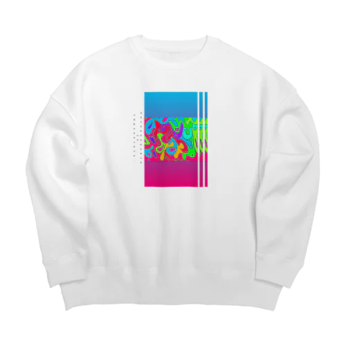 柄物【赤青】 Big Crew Neck Sweatshirt