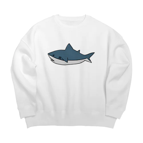 サメくんバタンキュ〜 Big Crew Neck Sweatshirt