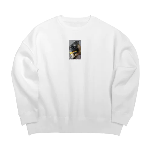 ソファーで遊ぶフォーンパグちゃん Big Crew Neck Sweatshirt