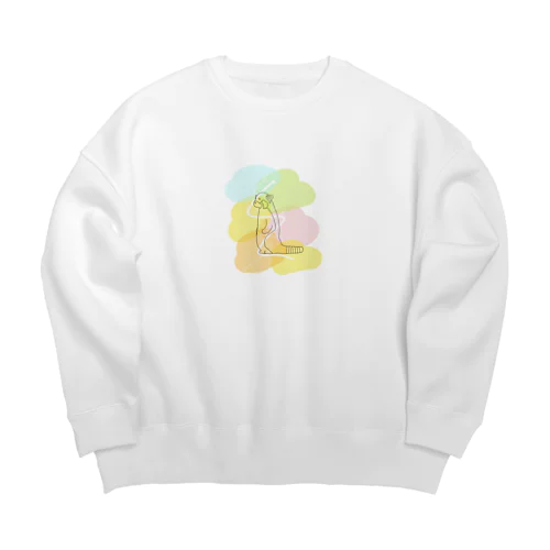 カラフルレッサーパンダ　 Big Crew Neck Sweatshirt