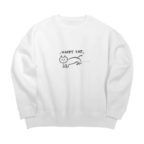 ハッピーキャット Big Crew Neck Sweatshirt