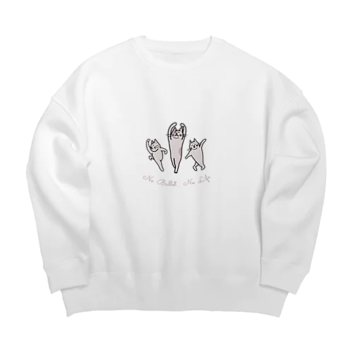 バレリーナこねこ（ライトカラー） Big Crew Neck Sweatshirt