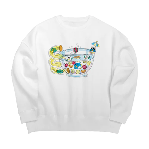 ペンギンとフルーツポンチ Big Crew Neck Sweatshirt