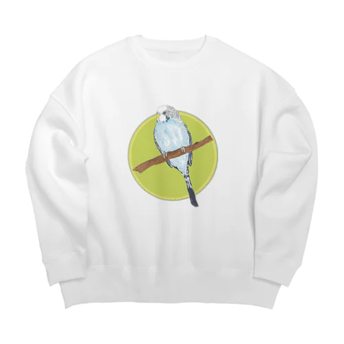 ふわふわ オウム Big Crew Neck Sweatshirt