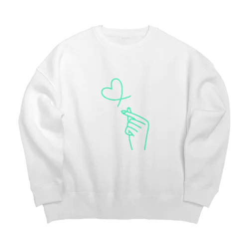 mint green lover Big Crew Neck Sweatshirt