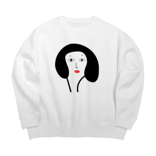 白塗り淑女 Big Crew Neck Sweatshirt