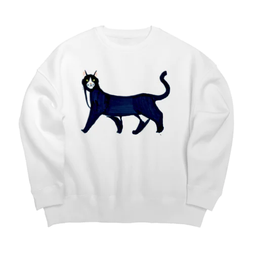 ハチワレねこ Big Crew Neck Sweatshirt