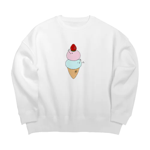 ふたごあいすぅ(文字あり) Big Crew Neck Sweatshirt