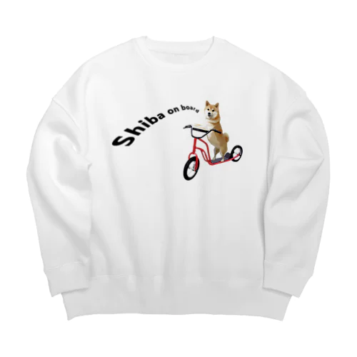 キックボードに乗った柴犬 Big Crew Neck Sweatshirt