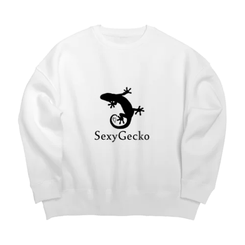 Sexy Gecko（黒） Big Crew Neck Sweatshirt