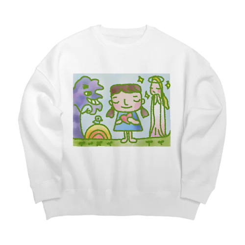 光の地球の女神ラウラ Big Crew Neck Sweatshirt