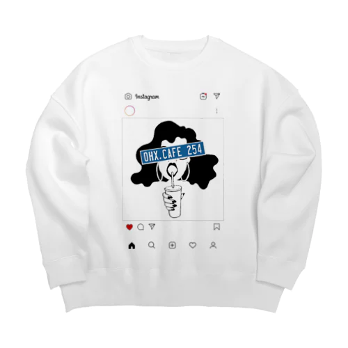 Ohx cafe Instagram  Big Crew Neck Sweatshirt