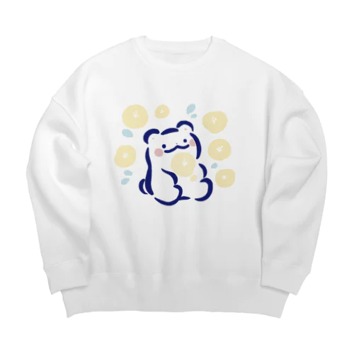 くまと花々　のんびり Big Crew Neck Sweatshirt