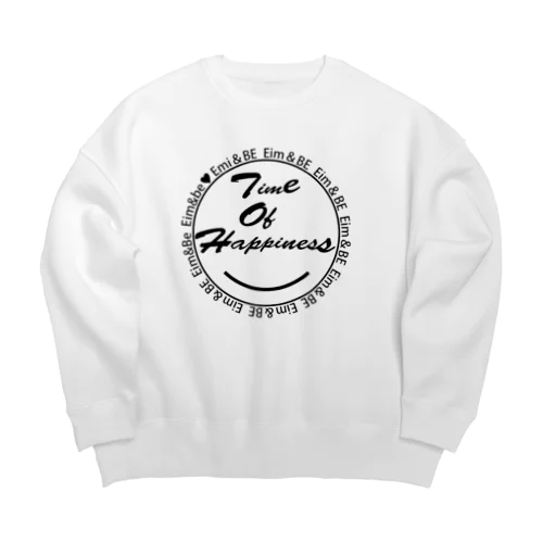 Time of happiness (ブラックロゴ) Big Crew Neck Sweatshirt