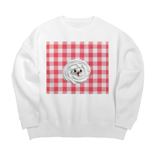 ビションフリーゼのくりーむちゃん、ギンガムチェック Big Crew Neck Sweatshirt