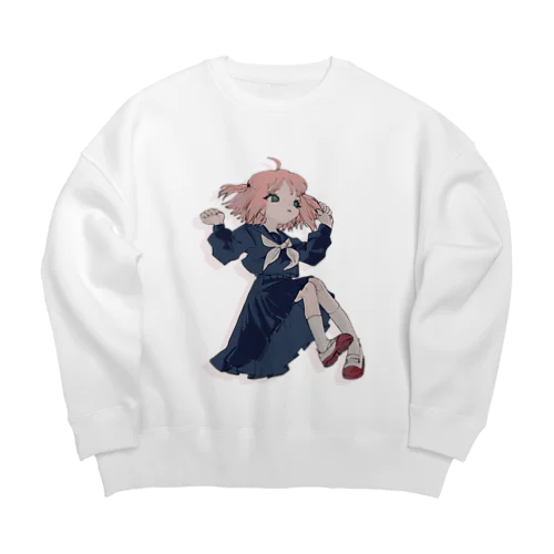 ほっぷすてっぷセーラー少女 Big Crew Neck Sweatshirt