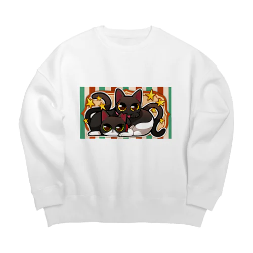 あしたのひまわり【２匹は仲良しこよし】 Big Crew Neck Sweatshirt