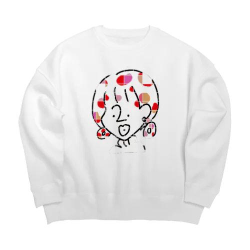 ドットのガール🤍 Big Crew Neck Sweatshirt