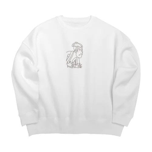 しゃらくん。線画バージョン Big Crew Neck Sweatshirt