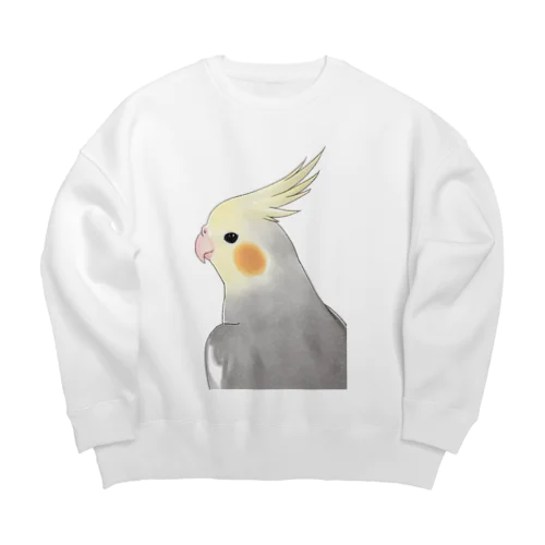 見つめるオカメインコちゃん【まめるりはことり】 Big Crew Neck Sweatshirt