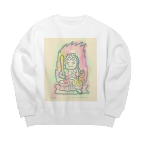 ゆる仏画「不動明王」 Big Crew Neck Sweatshirt