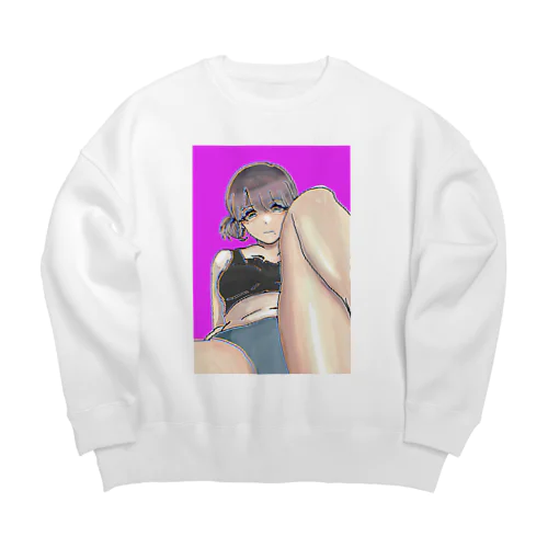 夏の女ちゃんノイズなし縦長ば〜じょん Big Crew Neck Sweatshirt