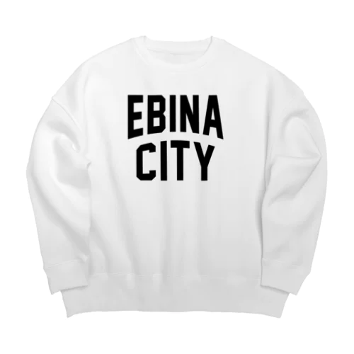 海老名市 EBINA CITY ロゴブラック Big Crew Neck Sweatshirt